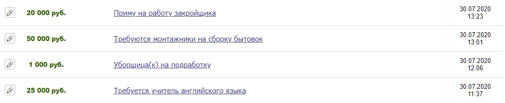 Стандартная вакансия